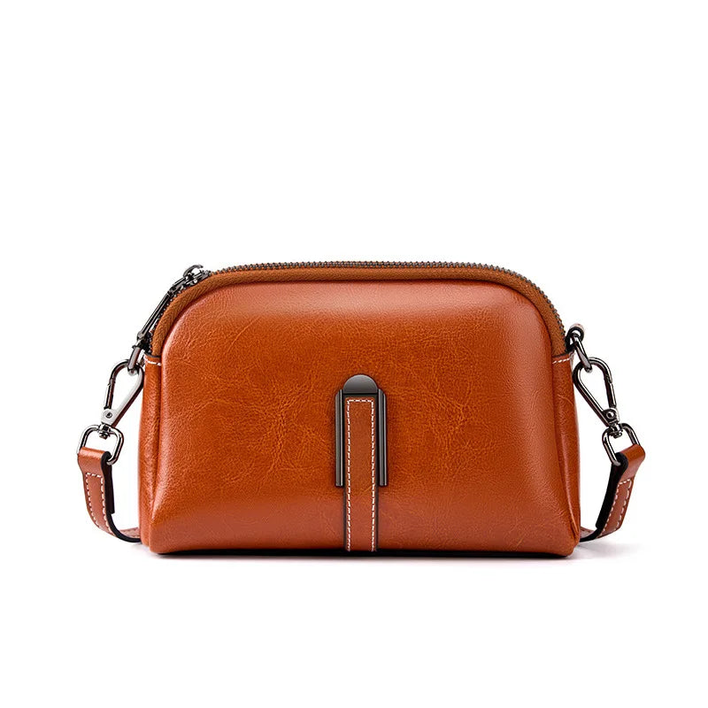 100% Oil Wax Top Leather Small Crossbody Bags For Women Fashion Designer Shoulder Bag