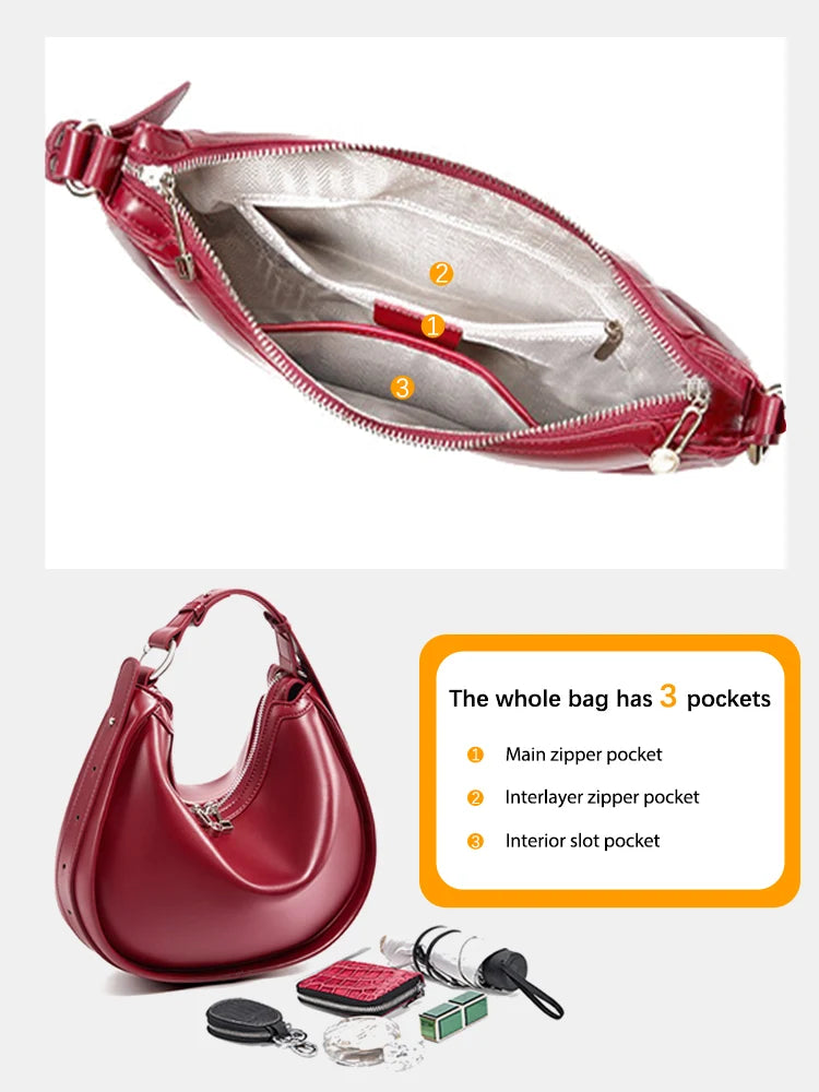 Leather Handbags Genuine Women High Quality Girlfriend Crossbody Bag Fashion Shoulder