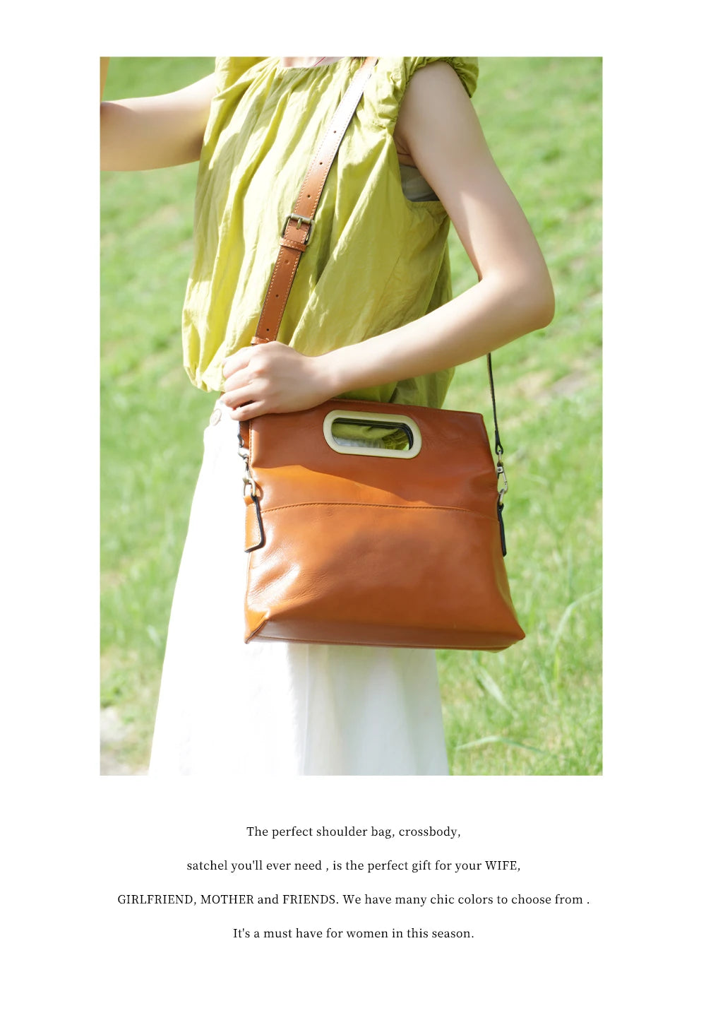 Vintage Genuine Leather Handbag for Women Large Capacity Crossbody Shoulder Bag