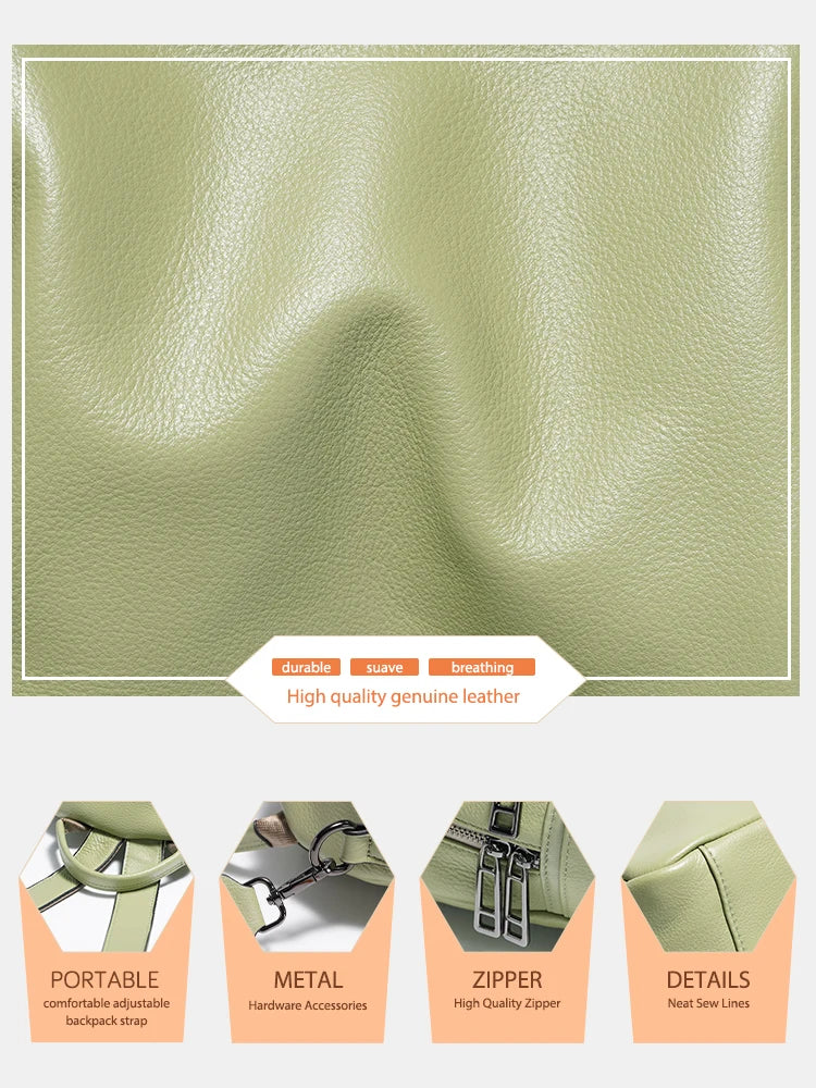 Women Leather Backpack Knapsack Backpacks Satchel ShoulderLarge Capacity