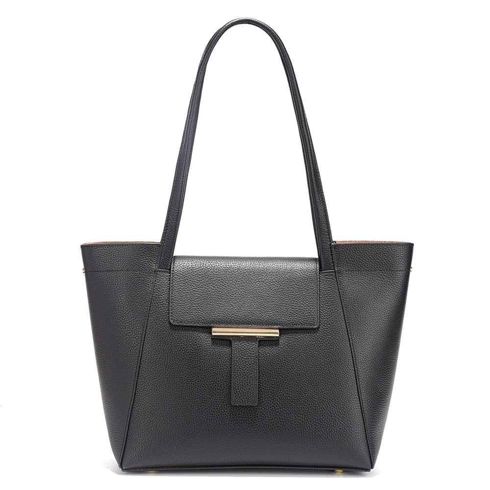 Genuine Leather Women's Tote Handbag Large Shoulder Bag Functional Shopping Bag