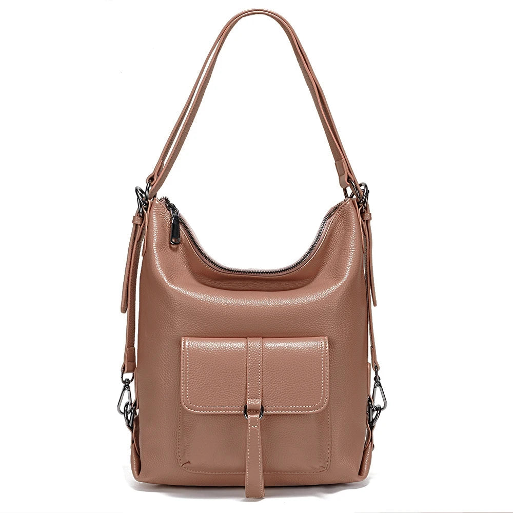 Stylish Women Shoulder Bag 100% Genuine Leather Large Capacity Handbag Multifunction