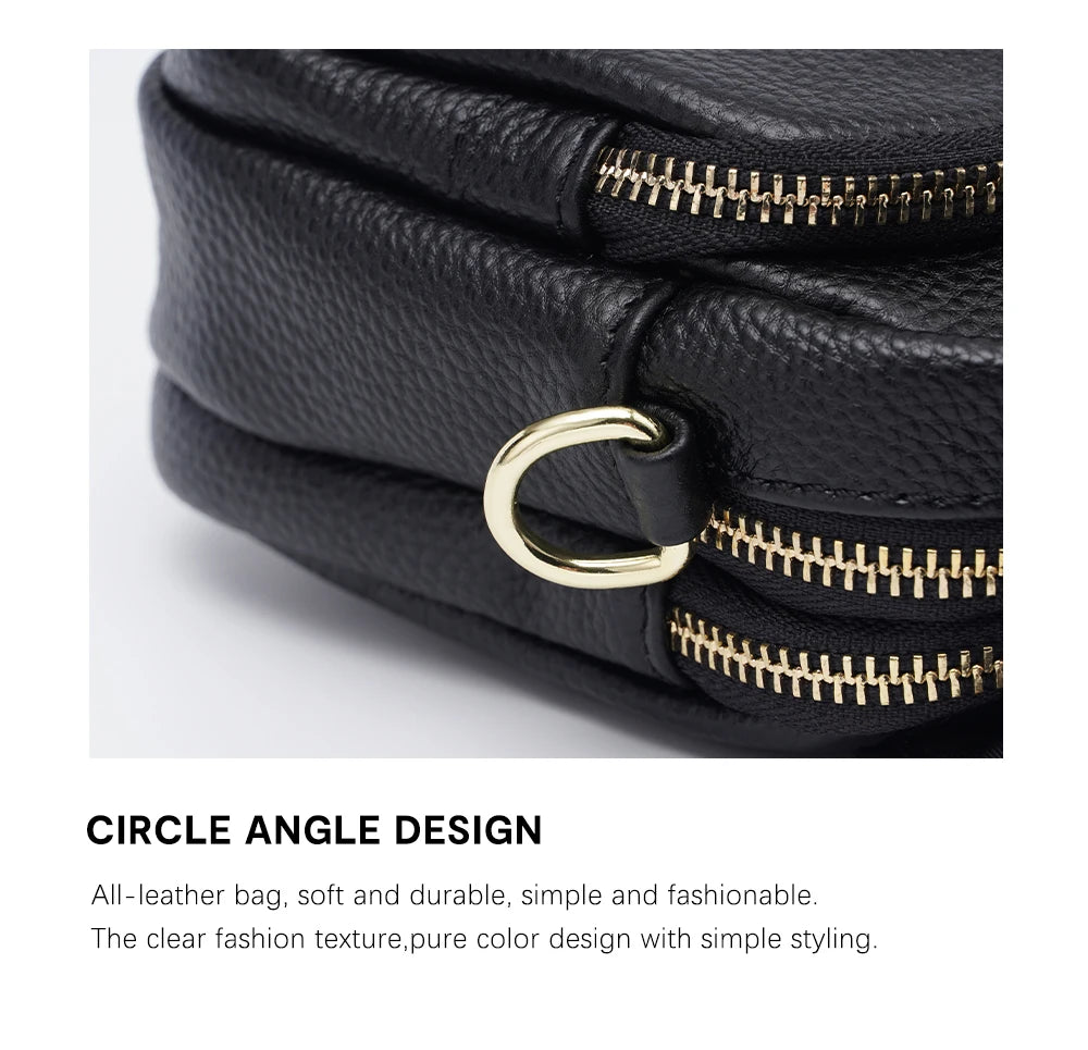 Women Soft Leather Elegant Small Handbags Roomy Crossbody Bag High Quality Vintage Hardware