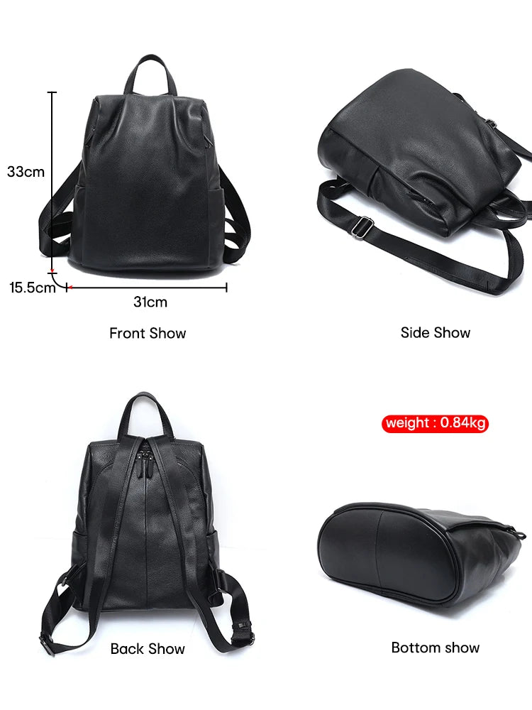 Anti-theft Back Opening Backpack Purses For Women 100% Genuine Leather